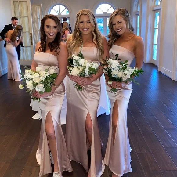 blue dress for baby girl Wedtrend Women Dusty Rose Ruched Off The Shoulder Long Chiffon Bridesmaid Dress with Slit, Dusty Rose / US4
